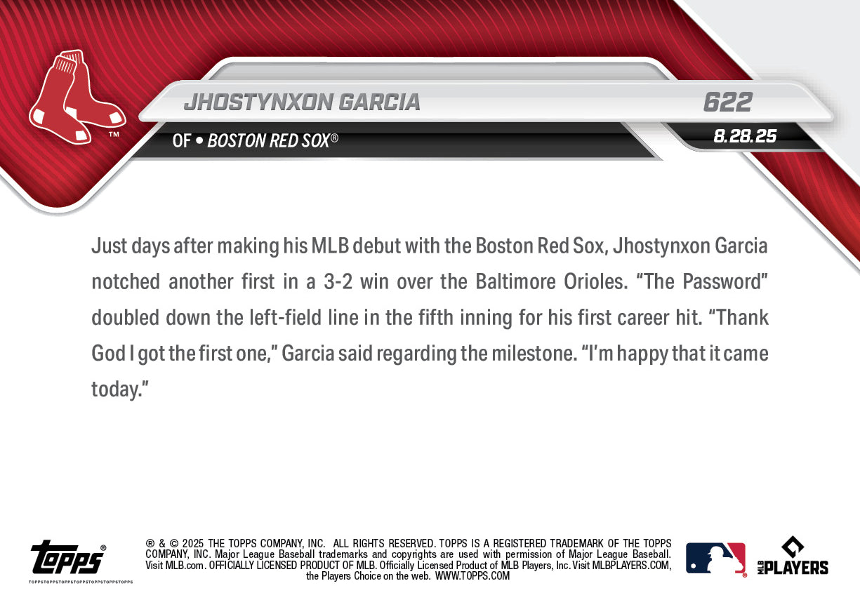 Jhostynxon Garcia - 2025 WWE Topps NOW® - Card 622