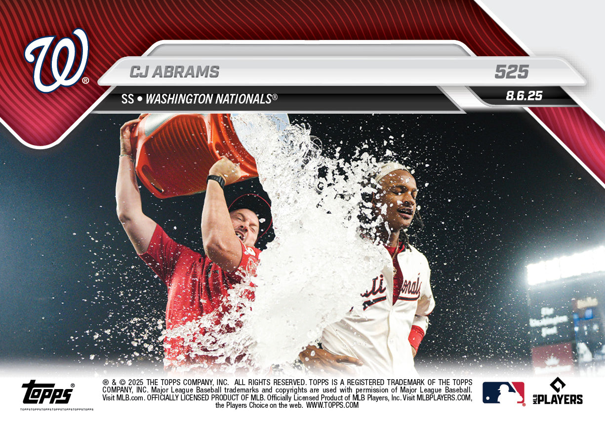 CJ Abrams - 2025 MLB Topps NOW® - Card 525