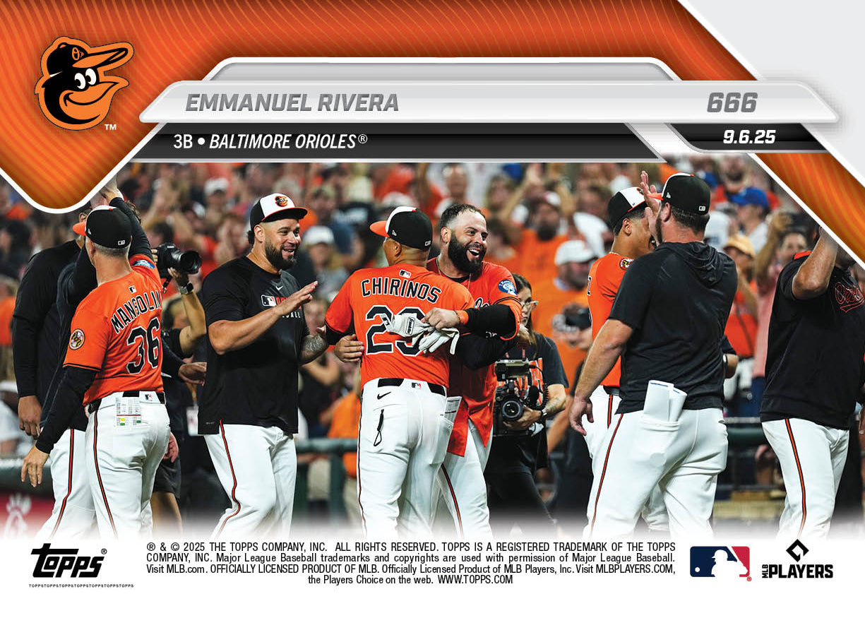 Emmanuel Rivera - 2025 MLB Topps NOW® - Card 666