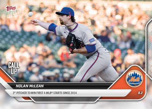 Nolan McLean - 2025 MLB Topps NOW® - Card 651