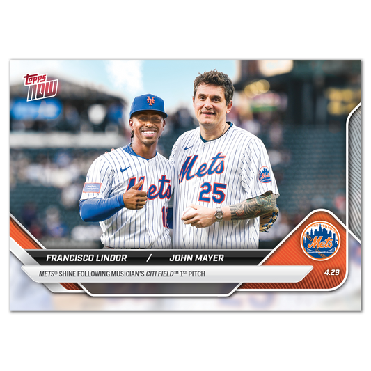Francisco Lindor/John Mayer - 2025 MLB Topps NOW® - Card FLJM - LOOK FOR DUAL-AUTOS
