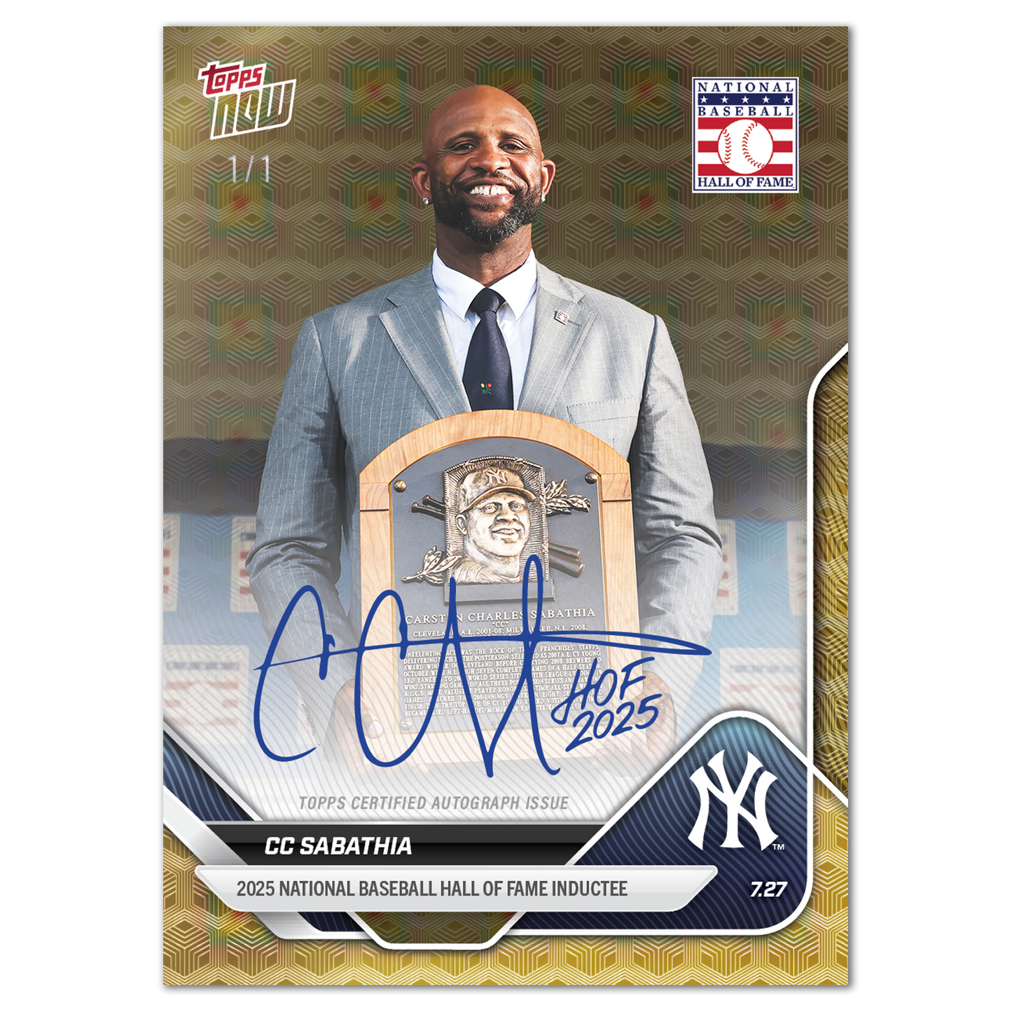 CC Sabathia - 2025 MLB Topps NOW® - Card 473 - LOOK FOR AUTOS