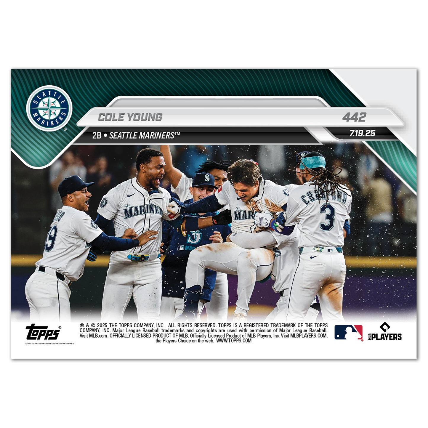 Cole Young - 2025 MLB Topps NOW® - Card 442