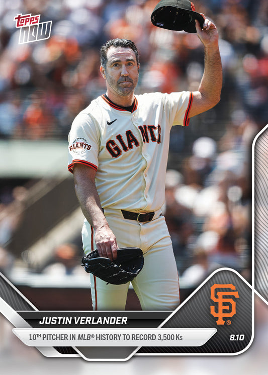 Justin Verlander - 2025 MLB Topps NOW® - Card 547