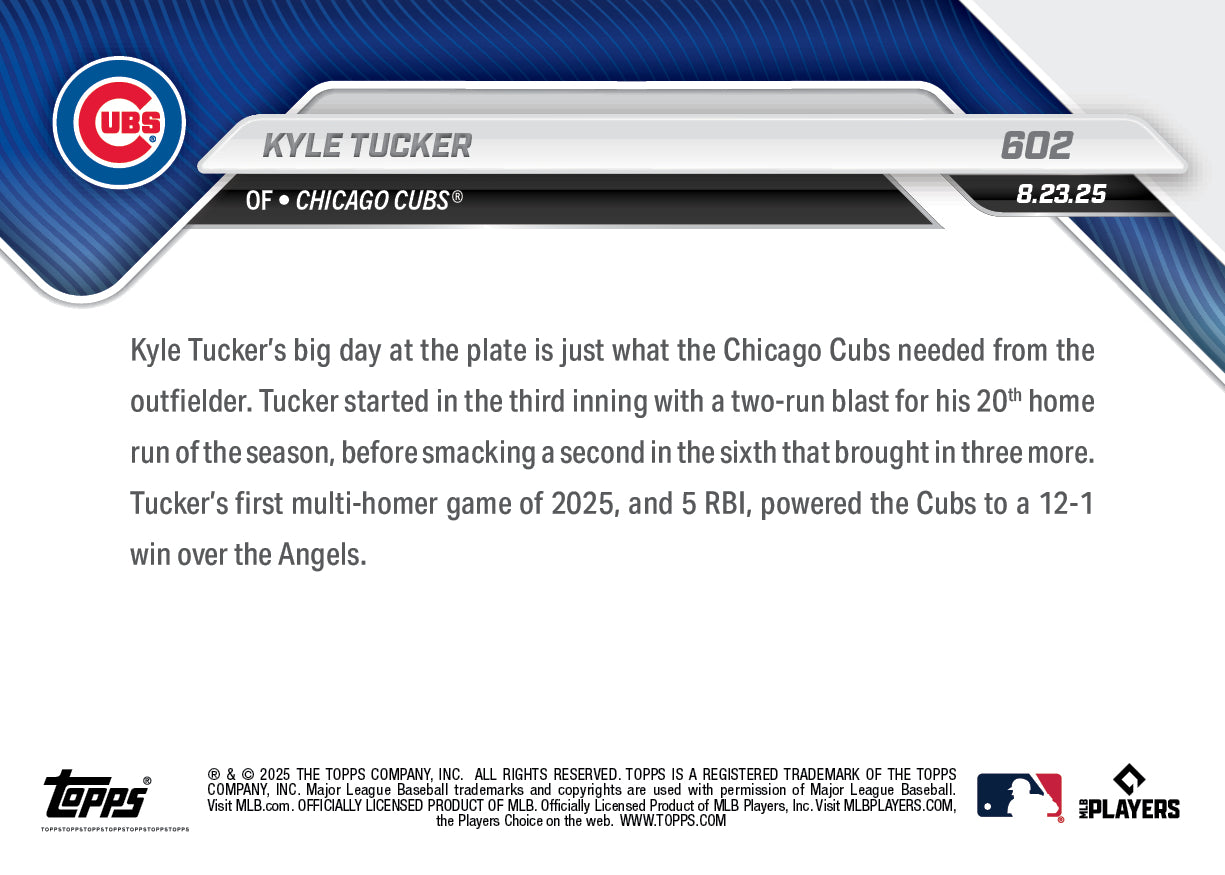 Kyle Tucker - 2025 MLB Topps NOW® - Card 602