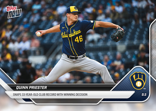 Quinn Priester - 2025 MLB Topps NOW® - Card 661