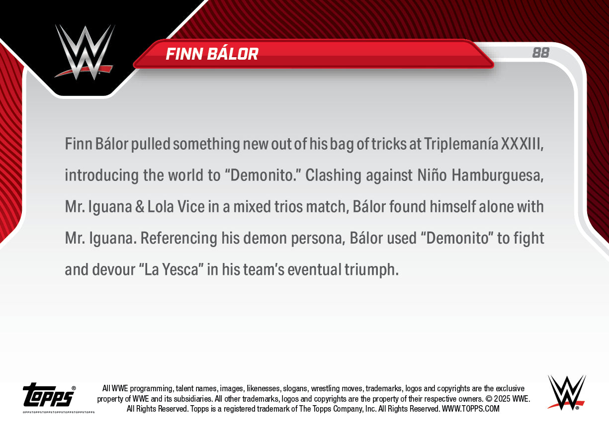 Finn Bálor - 2025 WWE Topps NOW® - Card 88